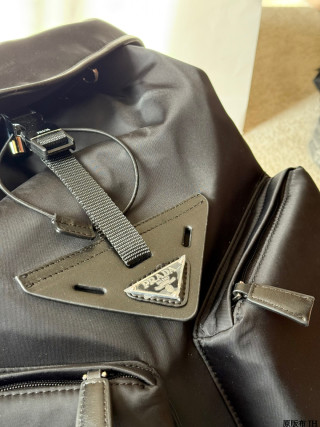 Prada SS24 Recycled Nylon Backpack Black view 6