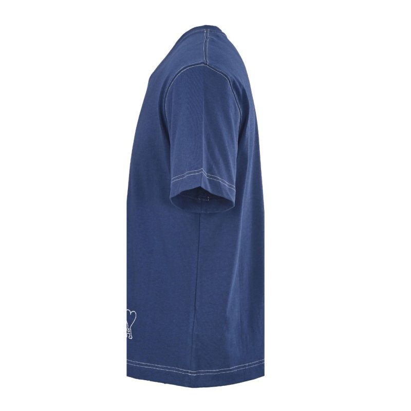 AMI Indigo Blue Short Sleeve Crewneck T-Shirt view