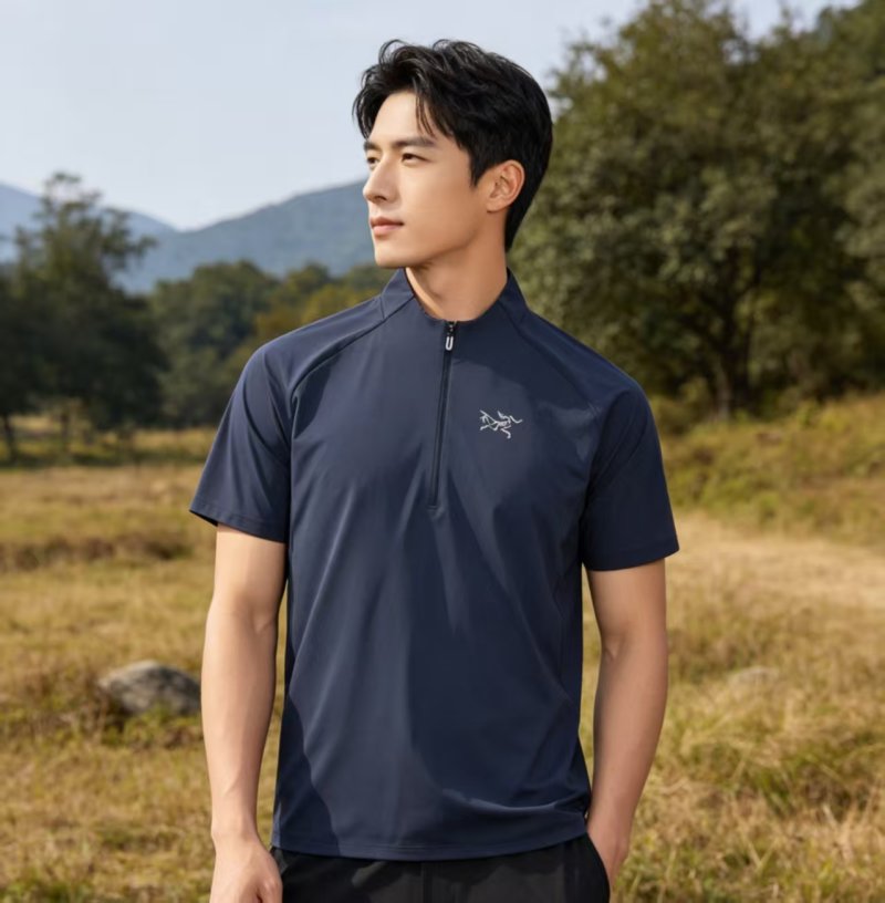 Arc'teryx Navy Short-Sleeve Quarter-Zip T-Shirt view