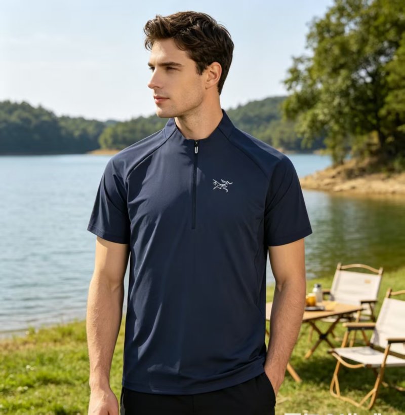 Arc'teryx Navy Short-Sleeve Quarter-Zip T-Shirt view