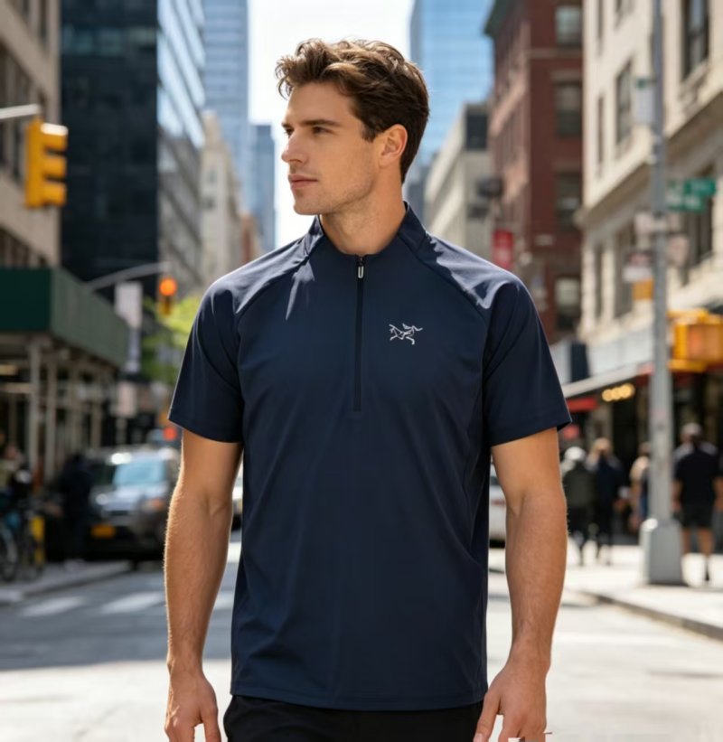 Arc'teryx Navy Short-Sleeve Quarter-Zip T-Shirt view