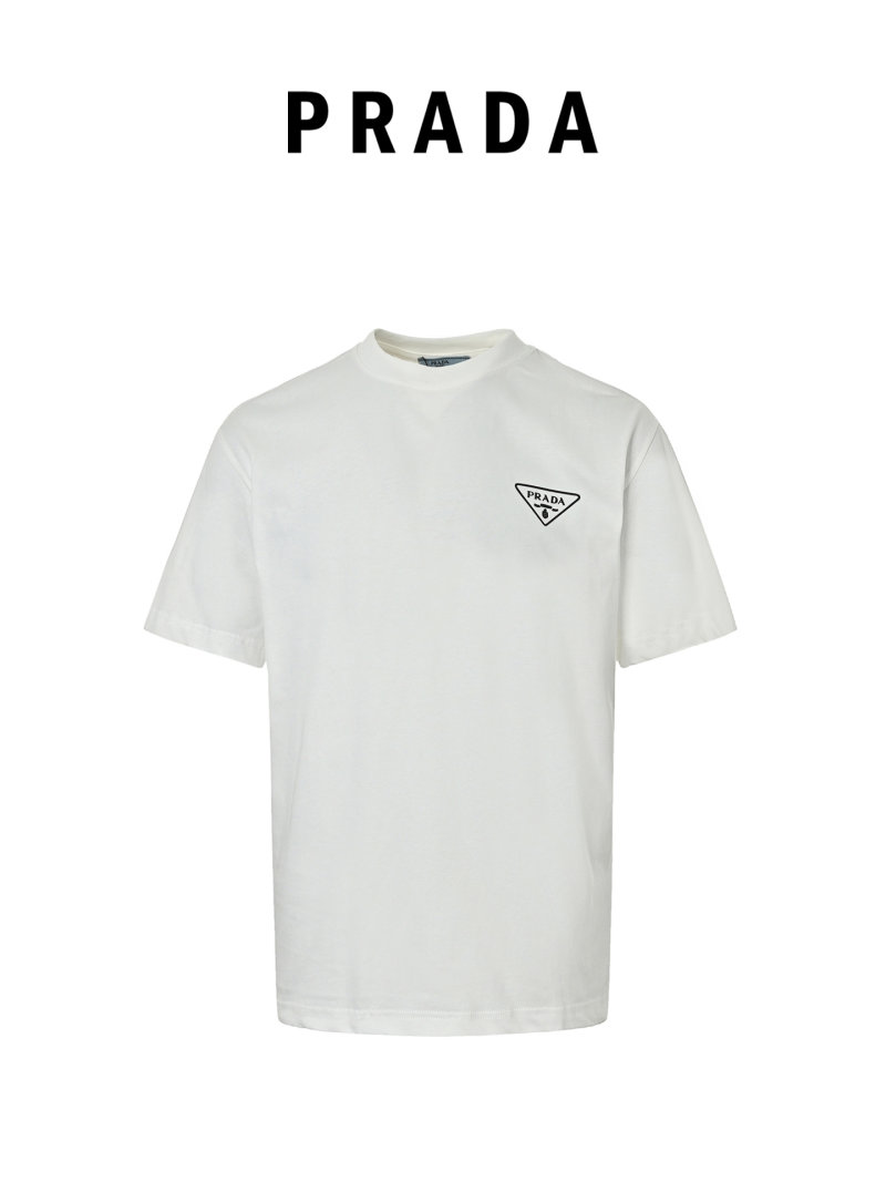 Prada Triangle Logo White T-Shirt view