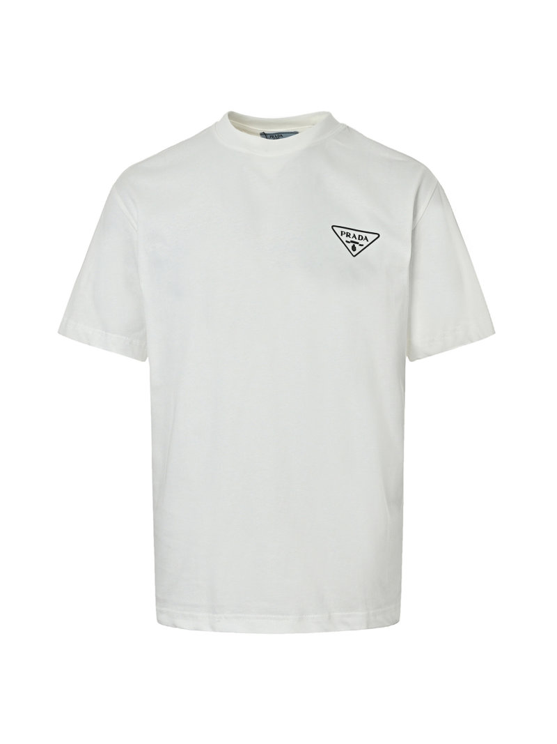 Prada Triangle Logo White T-Shirt view