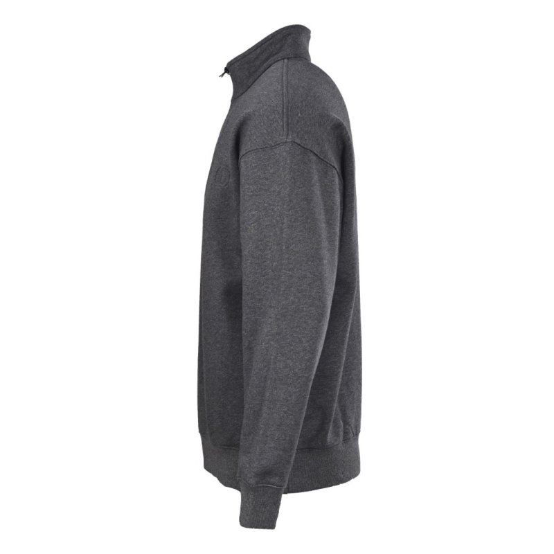 Dior CD Logo Half-Zip Fleece Hoodie Charcoal Grey view