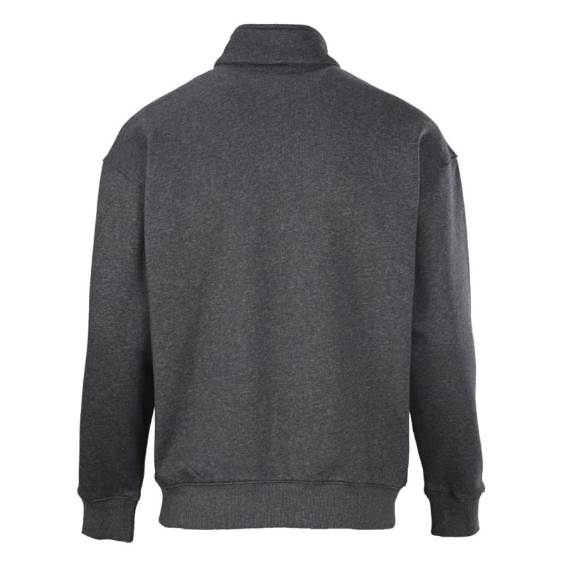 Dior CD Logo Half-Zip Fleece Hoodie Charcoal Grey view