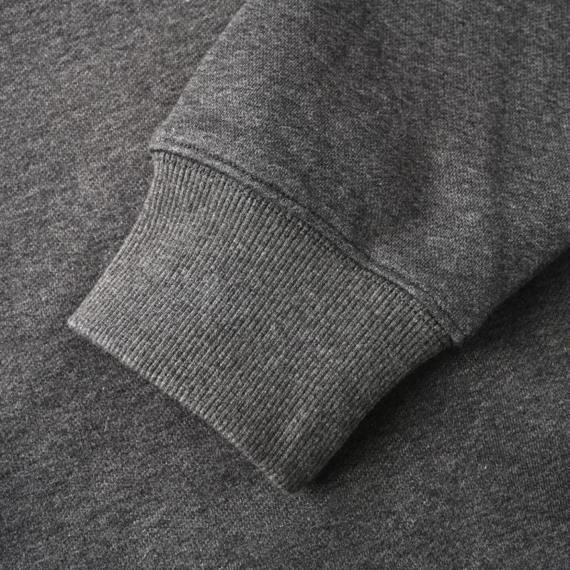 Dior CD Logo Half-Zip Fleece Hoodie Charcoal Grey view