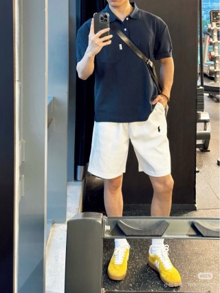 Polo Ralph Lauren Cream Heather Fleece Shorts view 3