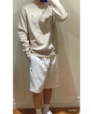 Polo Ralph Lauren Cream Heather Fleece Shorts view 6