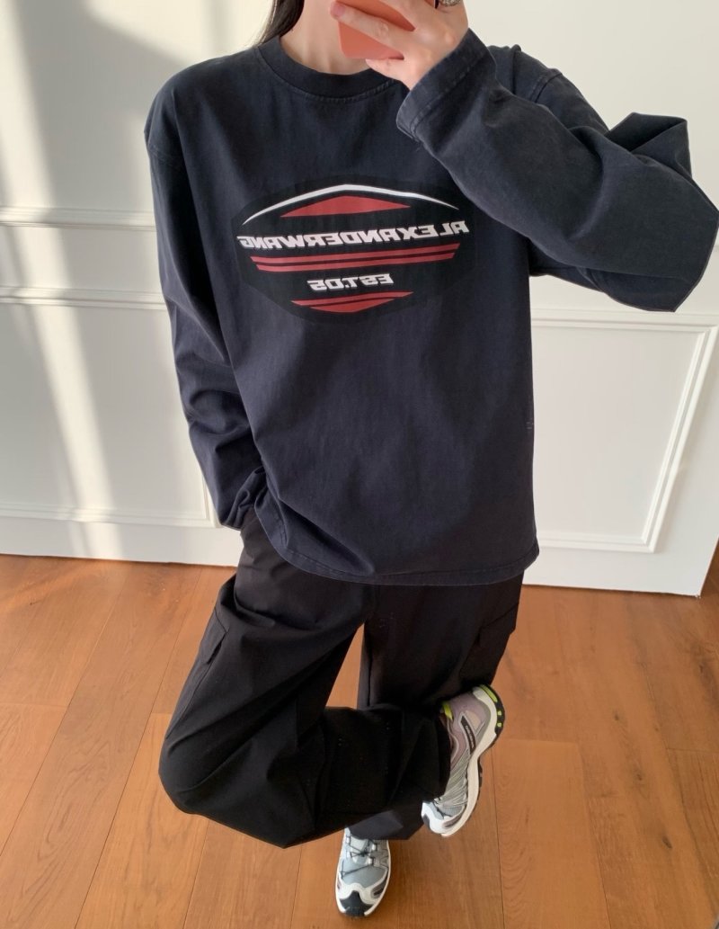 Charcoal Graphic Logo Long Sleeve T-Shirt view