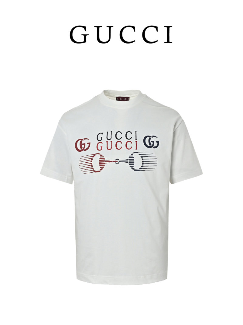 Gucci Logo Print White T-Shirt view