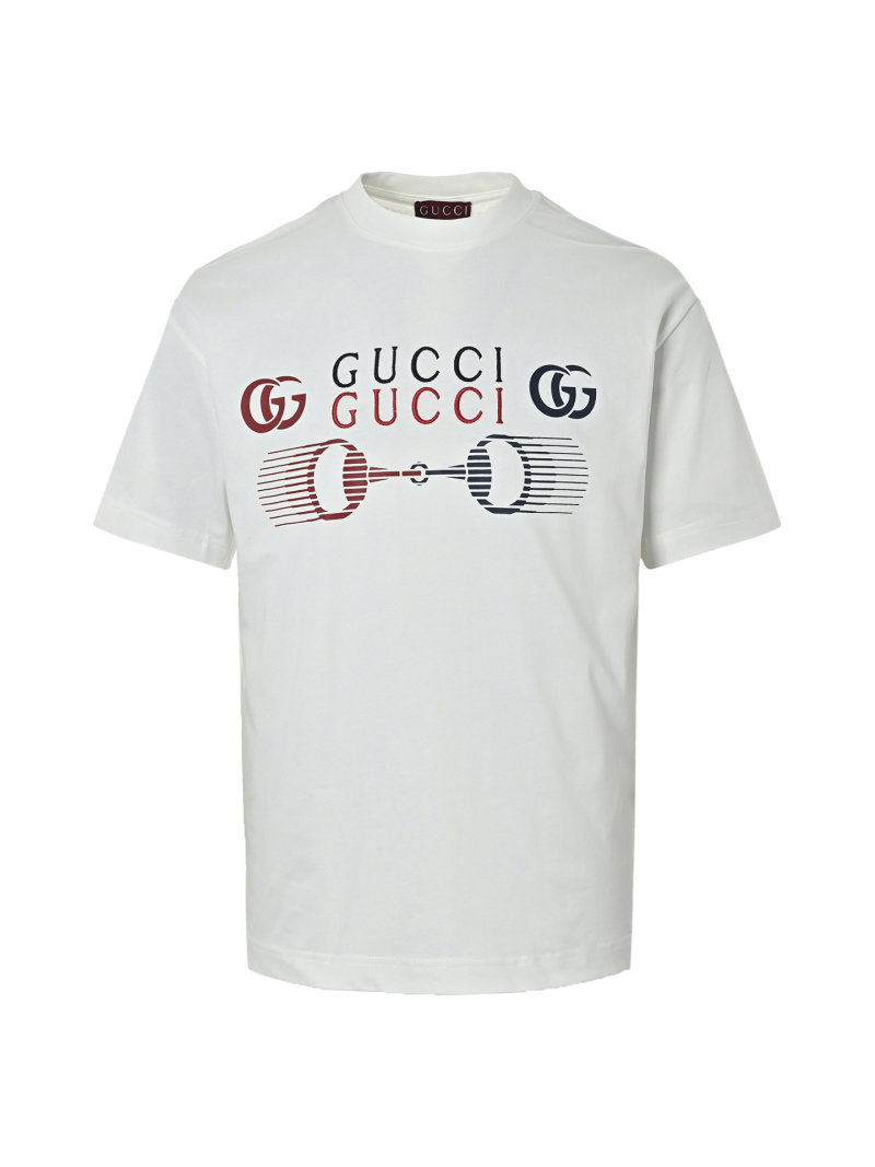 Gucci Logo Print White T-Shirt view