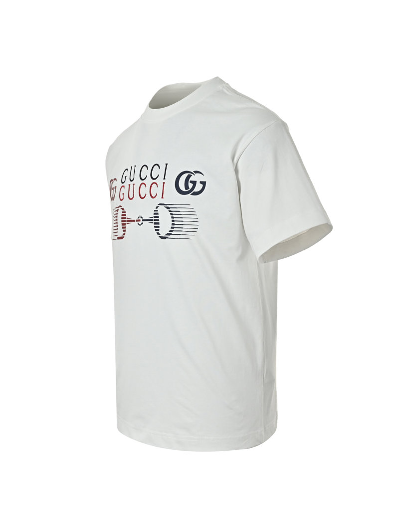 Gucci Logo Print White T-Shirt view