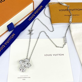 Louis Vuitton Vivienne LV Pendant Necklace Silver view 4