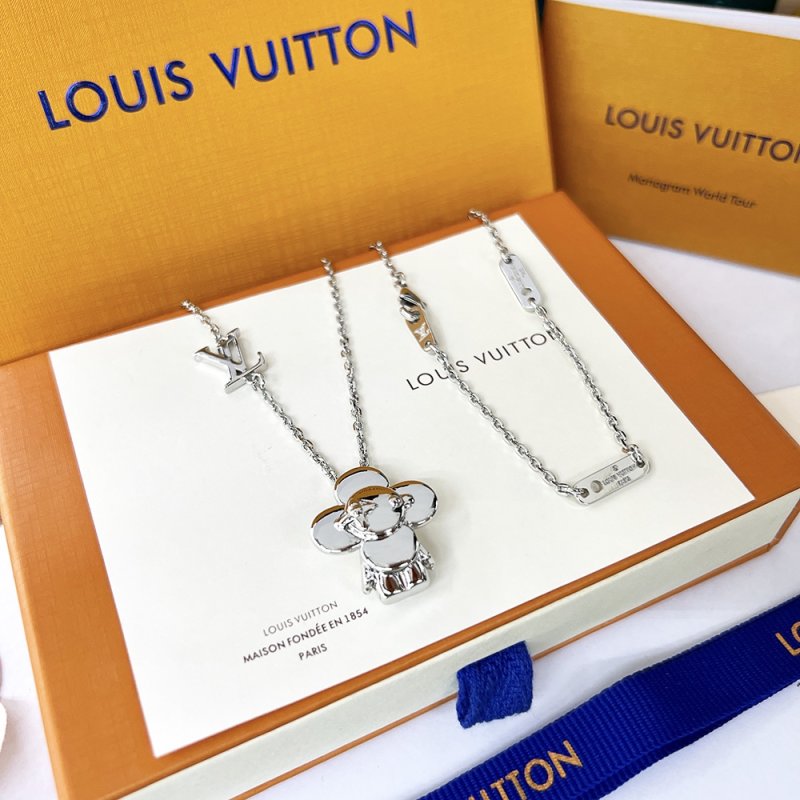 Louis Vuitton Vivienne LV Pendant Necklace Silver view