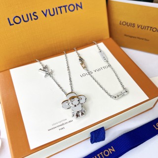 Louis Vuitton Vivienne LV Pendant Necklace Silver view 7