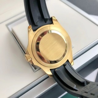 Rolex Yacht-Master 42mm Black Dial Gold Bezel Watch view 7