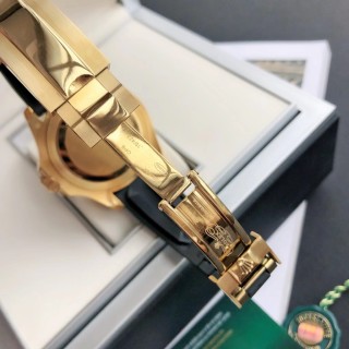 Rolex Yacht-Master 42mm Black Dial Gold Bezel Watch view 8