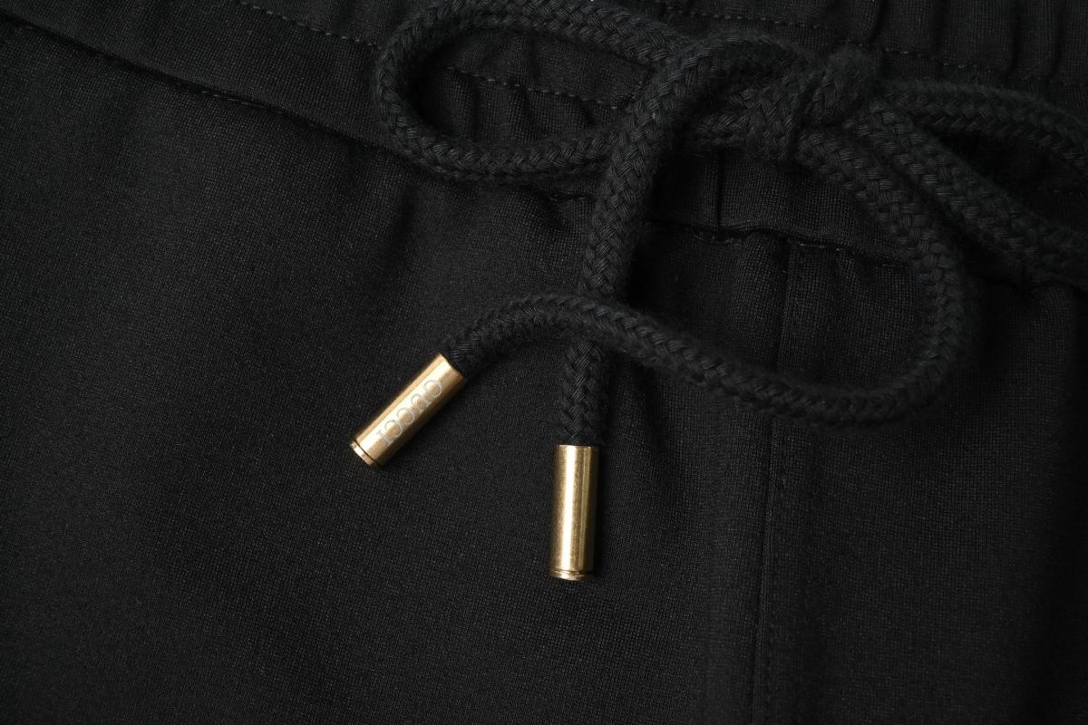 Gucci Black Cargo Pants with Web Stripe Detail view