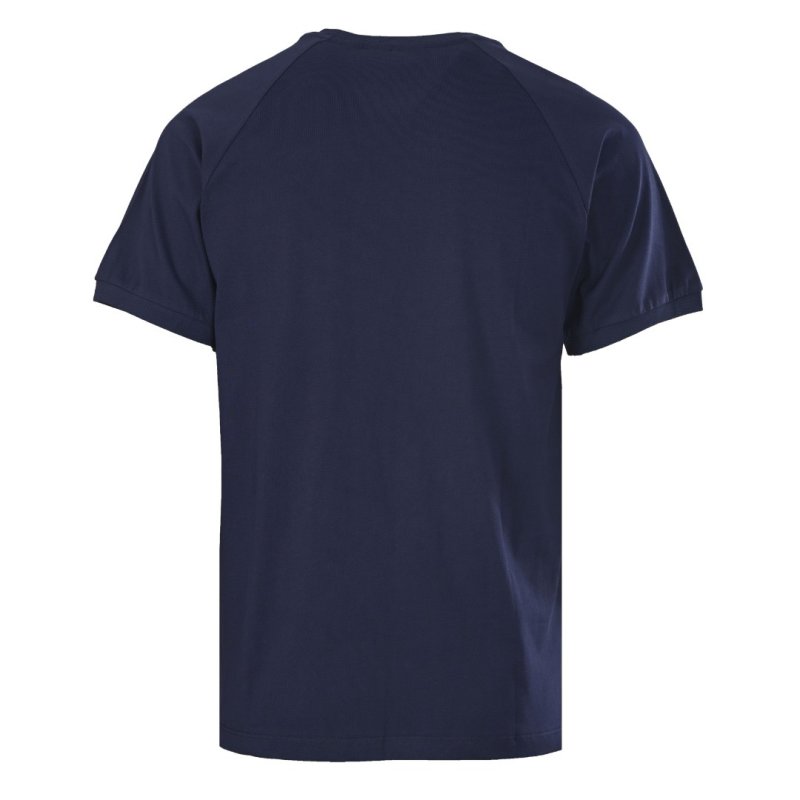 Navy Blue Short Sleeve T-Shirt with Gold Geometric Logo view