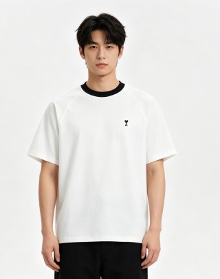 Ami White & Black Crewneck T-Shirt