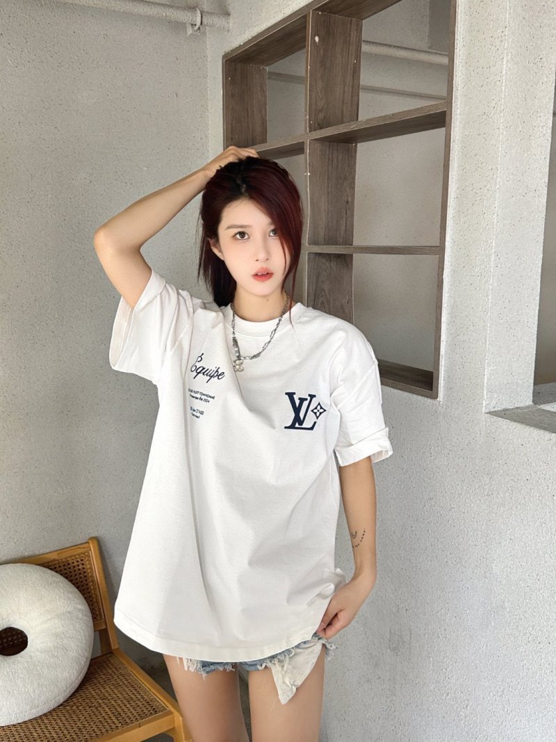 Louis Vuitton Inspired White Graphic Short Sleeve T-Shirt