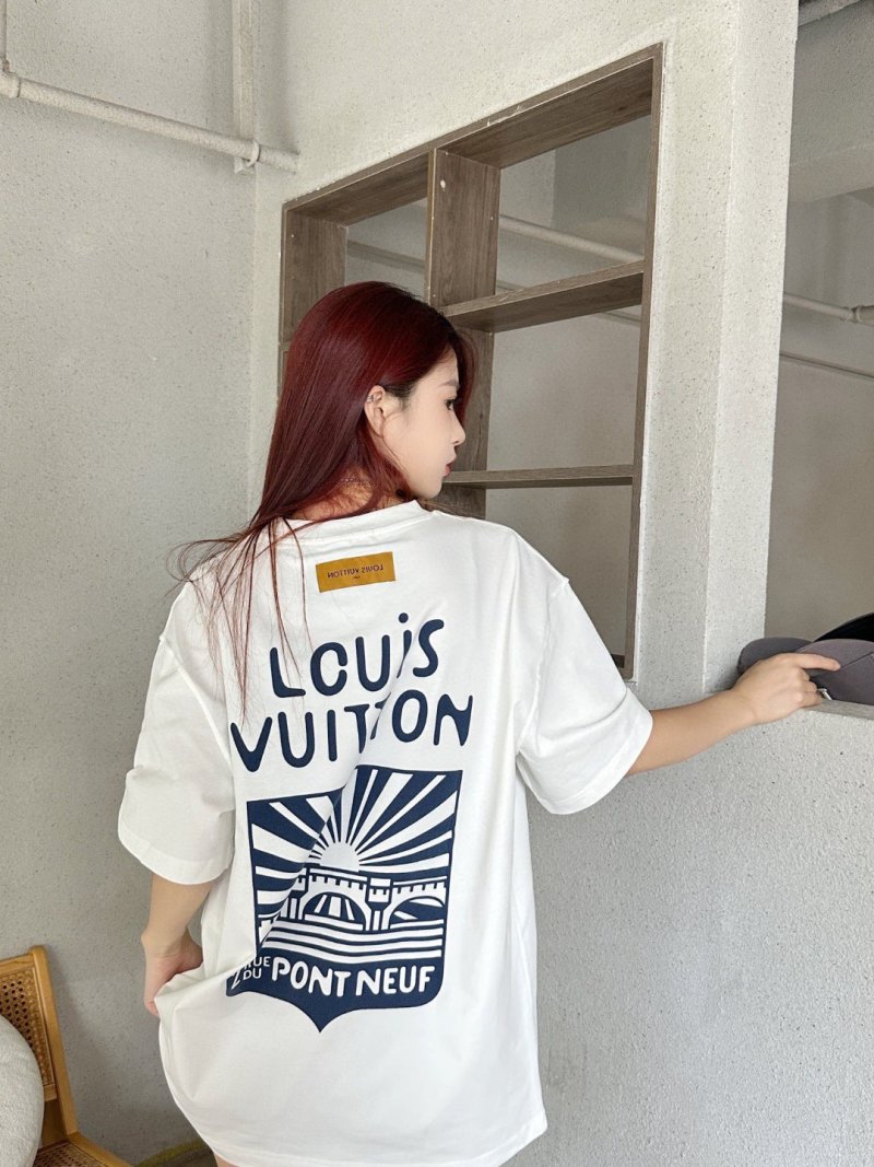 Louis Vuitton Inspired White Graphic Short Sleeve T-Shirt view