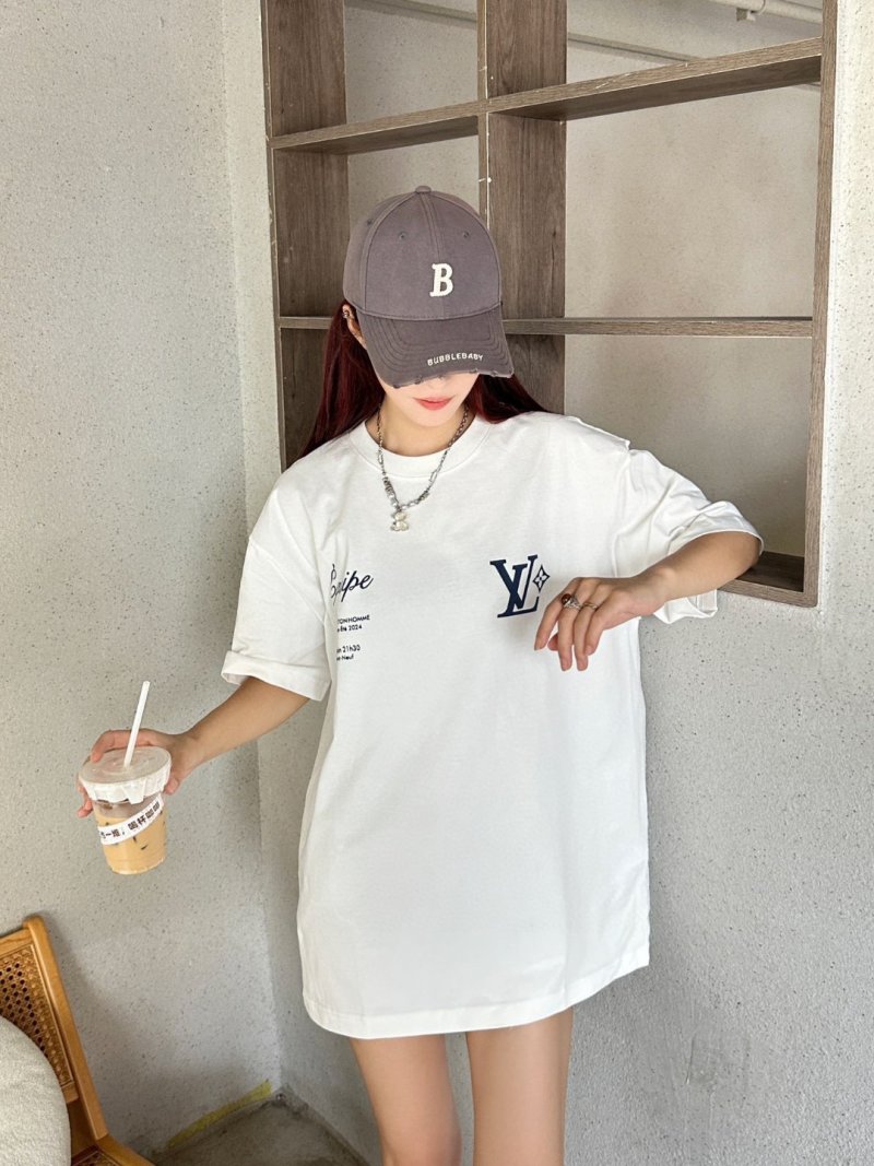Louis Vuitton Inspired White Graphic Short Sleeve T-Shirt view