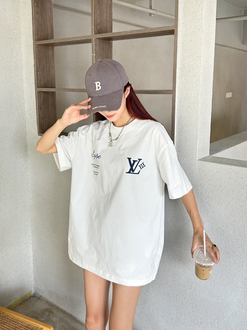 Louis Vuitton Inspired White Graphic Short Sleeve T-Shirt view