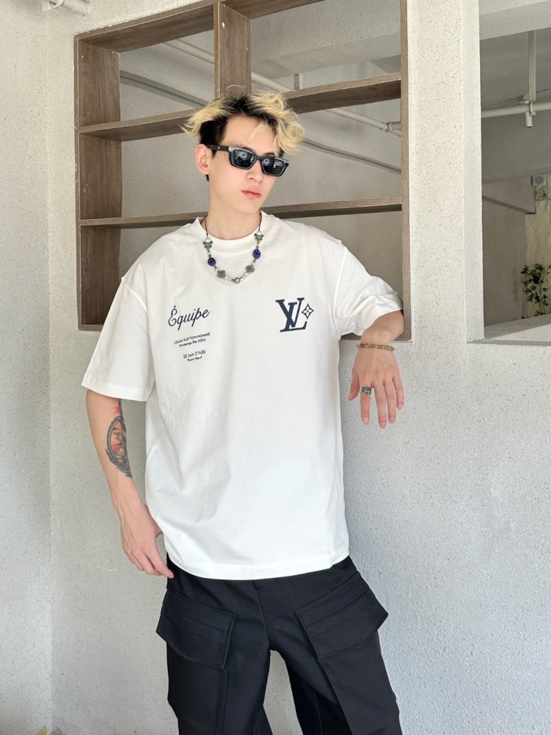 Louis Vuitton Inspired White Graphic Short Sleeve T-Shirt view