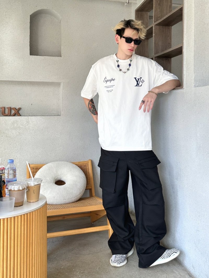 Louis Vuitton Inspired White Graphic Short Sleeve T-Shirt view