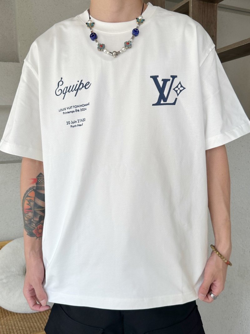 Louis Vuitton Inspired White Graphic Short Sleeve T-Shirt view