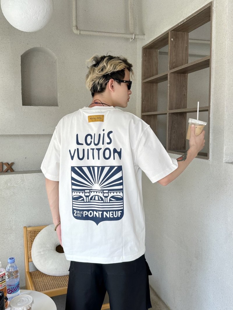 Louis Vuitton Inspired White Graphic Short Sleeve T-Shirt view