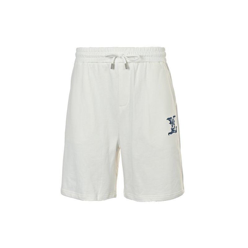 White Embroidered Logo Shorts view