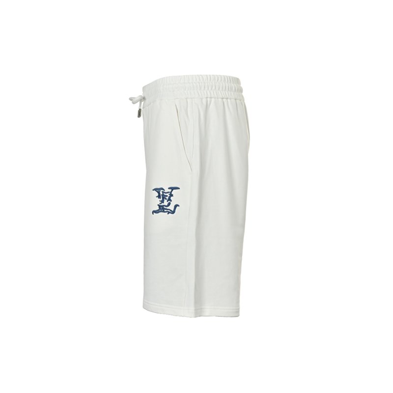 White Embroidered Logo Shorts view