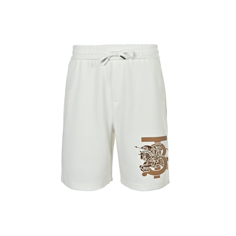White Drawstring Shorts with Graphic Print view