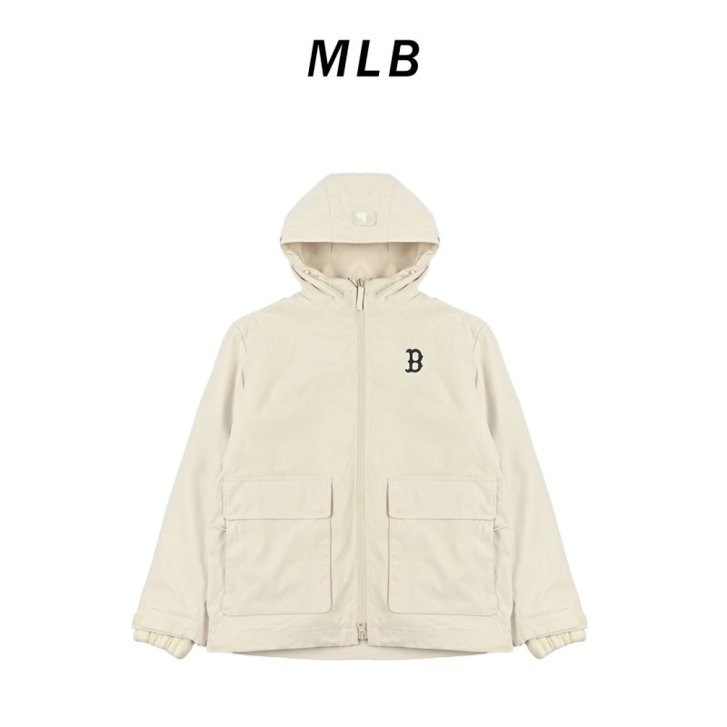 Premium Cream Oversized Windbreaker Jacket with Hood view