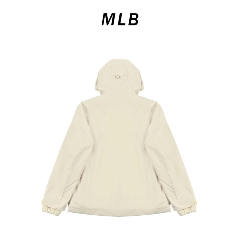 Premium Cream Oversized Windbreaker Jacket with Hood view