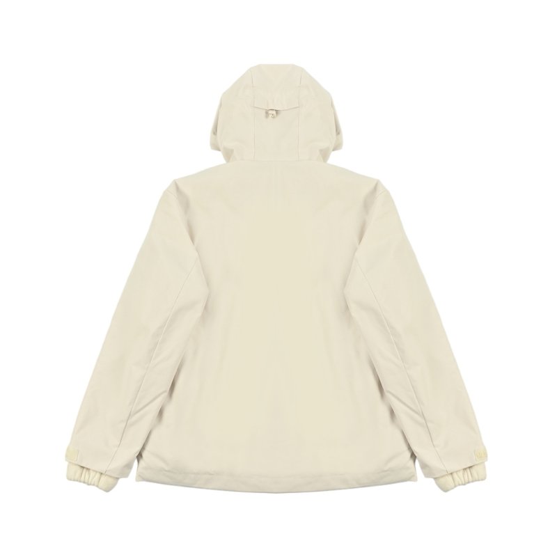 Premium Cream Oversized Windbreaker Jacket with Hood view