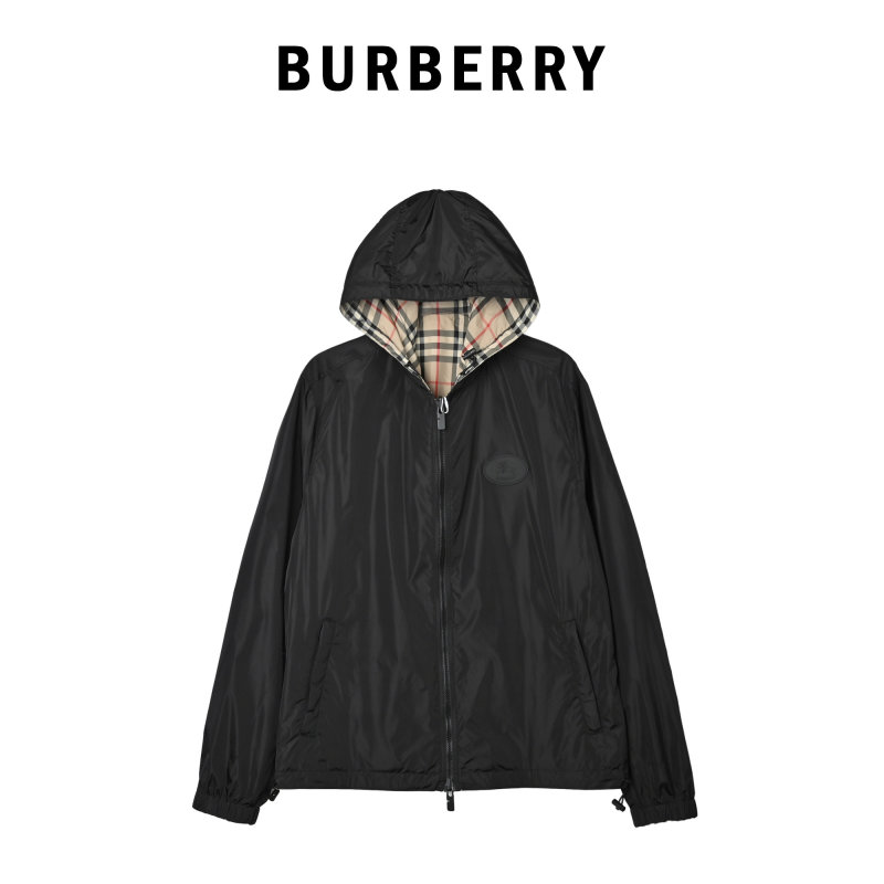 Burberry Black Quilted Jacket with Checked Lining view