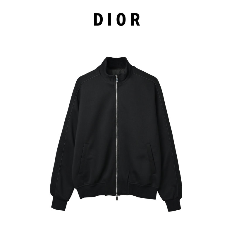 Black Zip-Up Harrington Jacket view