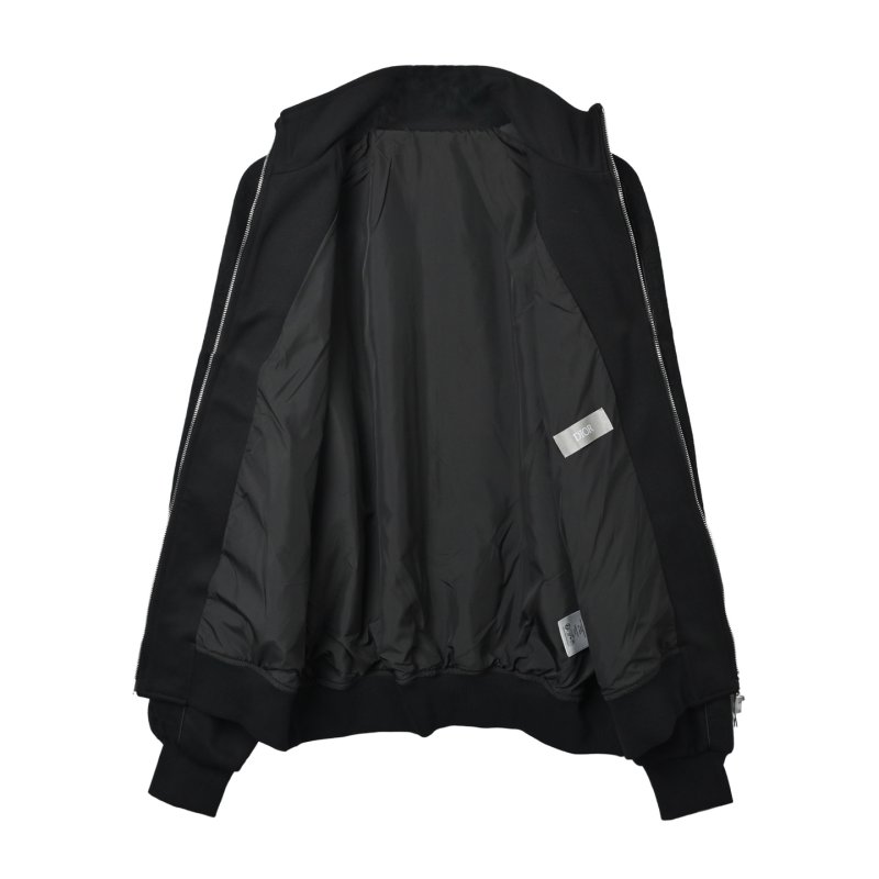 Black Zip-Up Harrington Jacket view