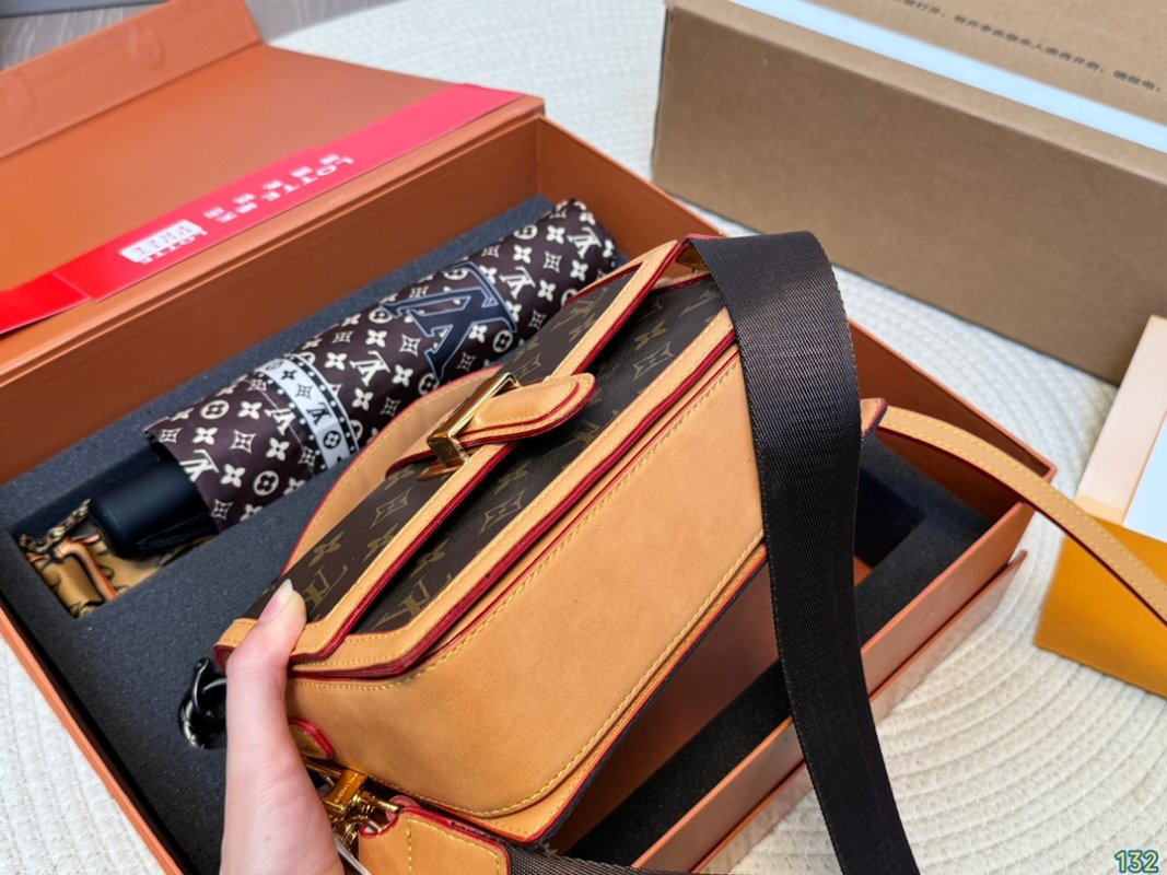 Louis Vuitton Monogram Canvas Flap Shoulder Bag with Accessories Set view