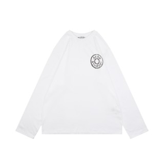 Acne Studios Distressed Circle Logo Long Sleeve T-Shirt White