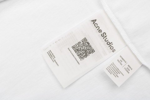 Acne Studios Distressed Circle Logo Long Sleeve T-Shirt White view 6