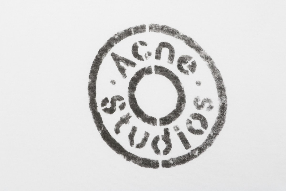 Acne Studios Distressed Circle Logo Long Sleeve T-Shirt White view