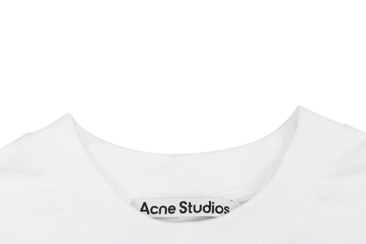 Acne Studios Distressed Circle Logo Long Sleeve T-Shirt White view