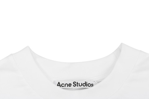 Acne Studios Distressed Circle Logo Long Sleeve T-Shirt White view 8