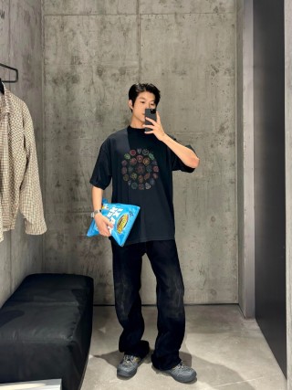 Black Celestial Zodiac Graphic Short Sleeve T-Shirt view 8