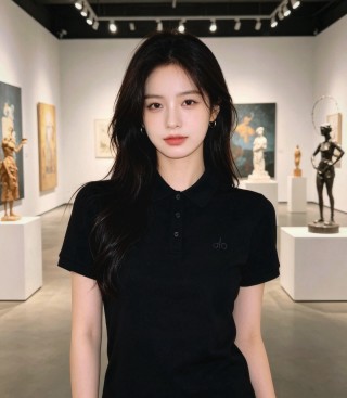 Alo Black Short-Sleeve Polo Shirt