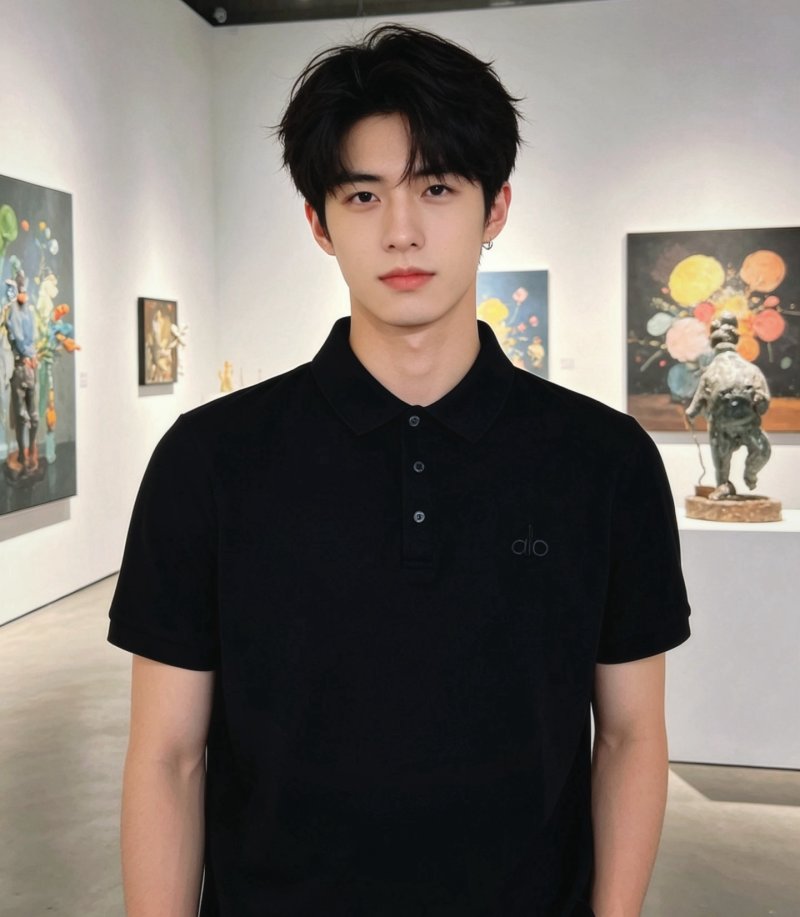 Alo Black Short-Sleeve Polo Shirt view